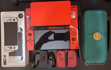 Switch Oled Limited Mario in garanzia + accessori