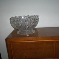 Centro tavolo in cristallo ovale con smerli