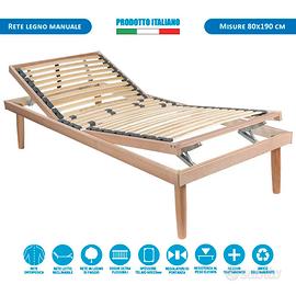 RETE IN LEGNO DI FAGGIO – MANUALE RECLINABILE