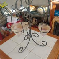 portacandele antico in ferro battuto