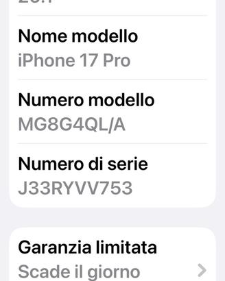 iphone 17 pro 256 gb bianco