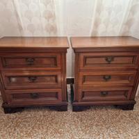 Coppia comodini in legno color noce anni 70