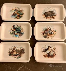 Set 6 vassoietti vintage in ceramica