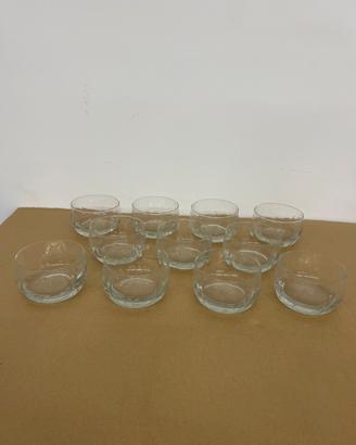 Set 11 bicchieri vetro basso