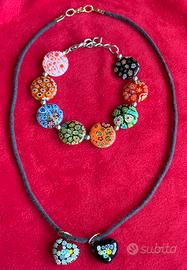 Set collana e bracciale di Murrine Veneziane