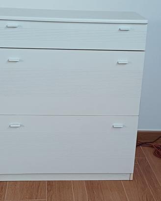 Scarpiera laccata bianca artigianale nuova