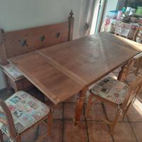 Tavolo, panca e sedje