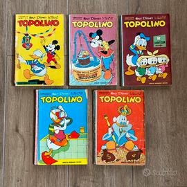 Lotto 5 fumetti topolino 100-200 vintage figurine