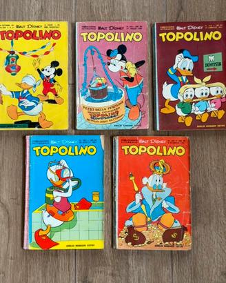 Lotto 5 fumetti topolino 100-200 vintage figurine