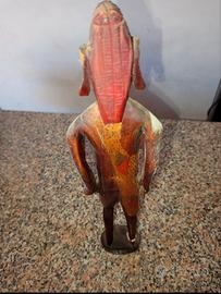 statuetta africana legno 38cm remo etnica vintage
