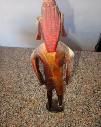 statuetta africana legno 38cm remo etnica vintage