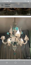 lampadario di vetro di murano   
