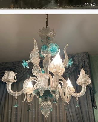 lampadario di vetro di murano   