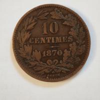 moneta antica 10 cent. 1870 del Lussemburgo 