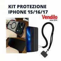 KIT PROTEZIONE IPHONE COVER+PELLICOLA+LACCETTO