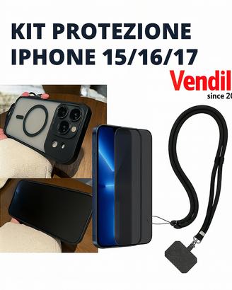KIT PROTEZIONE IPHONE COVER+PELLICOLA+LACCETTO