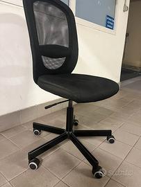 Sedia da ufficio IKEA nera, schienale in rete