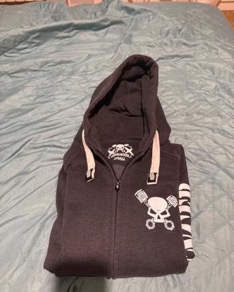 Felpa grenzgaenger skull zipper grey