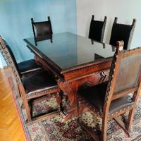 Tavolo da pranzo in legno massello con 6 sedie