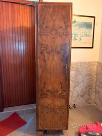 Mobile colonna antico in radica e legno