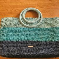 Borsa in paglia Carpisa celeste 