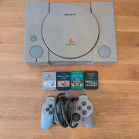 Sony Playstation 1 Console memory card e joystick