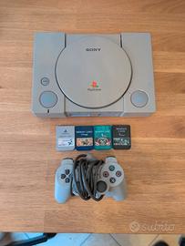 Sony Playstation 1 Console memory card e joystick