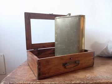 Borsa acqua calda in ottone + scatola in legno