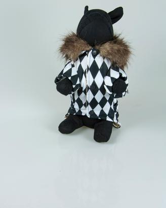 Giubbotto invernale cane a rombi bianco/nero 
