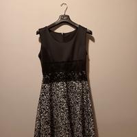 vestito elegante  in pizzo e velluto taglia M