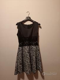 vestito elegante  in pizzo e velluto taglia M