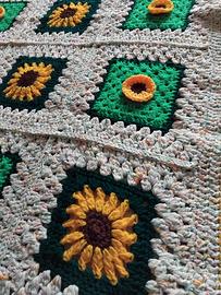 Copertina girasoli  ad uncinetto