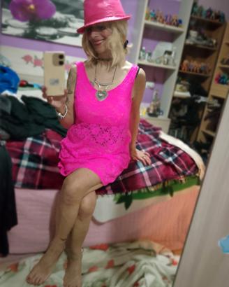 Effetto wow abitino fluo fucsia tg M