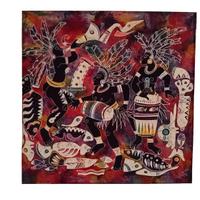 Arazzo Batik Quadrato Fatto A Mano 90 x 90