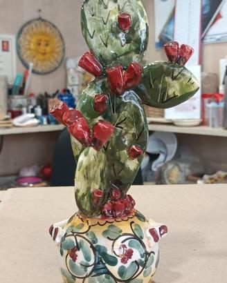 Piantina ficodindia 24 cm in ceramica di Caltag