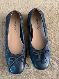 Scarpe/ballerine  in pelle blu scuro, misura 39