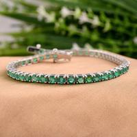 bracciale tennis argentato con smeraldi