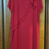 abito donna rosso elegante tg 50