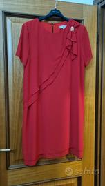 abito donna rosso elegante tg 50