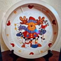 Vassoio/Piatto Natalizio rotondo in latta 