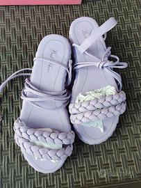 sandali a schiava lilla