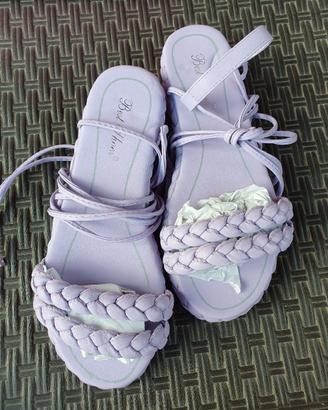 sandali a schiava lilla