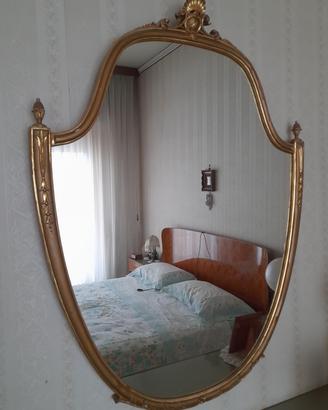 Specchiera legno e foglia oro vintage anni '60