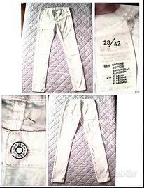 Pantaloni skinny bianchi in 98% cotone fresch