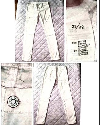 Pantaloni skinny bianchi in 98% cotone fresch