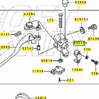 Leva frizione completa Kawasaki GPZ 500 S 46076116