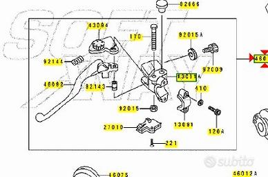 Leva frizione completa Kawasaki GPZ 500 S 46076116