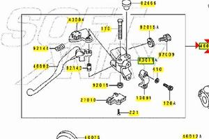 Leva frizione completa Kawasaki GPZ 500 S 46076116