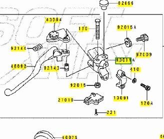 Leva frizione completa Kawasaki GPZ 500 S 46076116