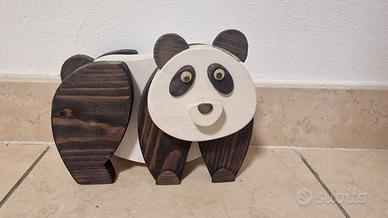 Panda Decorativo in Legno Fatto a mano